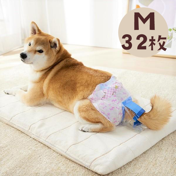 うんぽパンツ Ｍ・32枚　犬 おむつ 介護 おもらし シニア犬 老犬 トイレ補助 トイレトレーニング お留守番 ペット ペピイ PEPPY