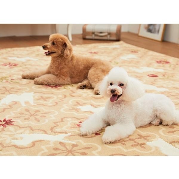 ペットマット ロマネスクシルエット 抗菌はっ水ラグ 130×190 犬 いぬ