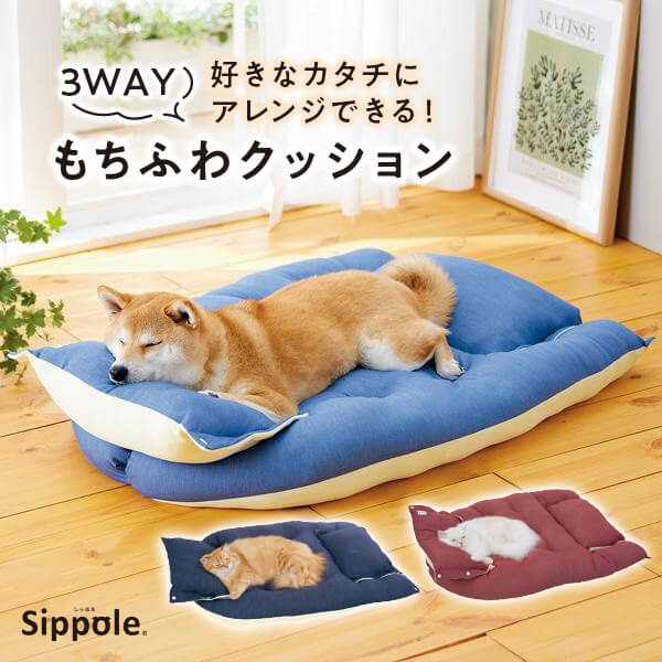 犬 ベッド Ｓｉｐｐｏｌｅ 3ＷＡＹもちふわクッション ふかふか 枕