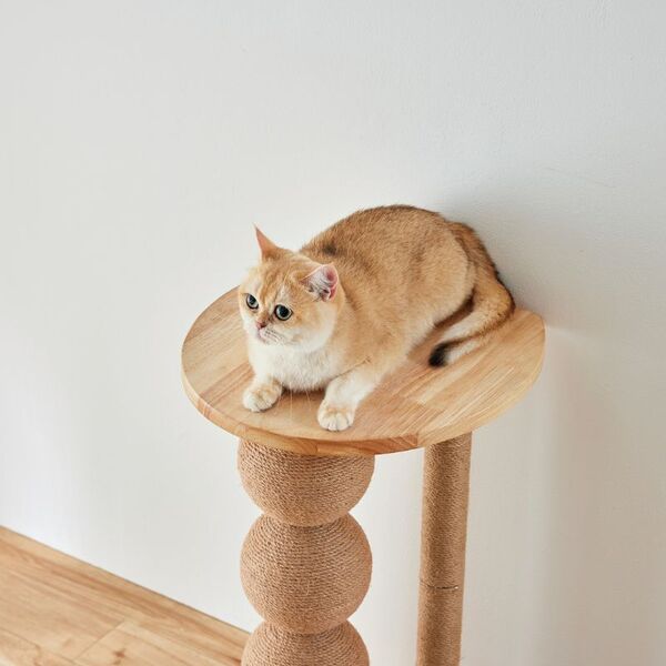 PEPPY（ペピイ） ニャンまるも爪とぎ 木目 猫 爪とぎ 麻縄 ポール 猫用
