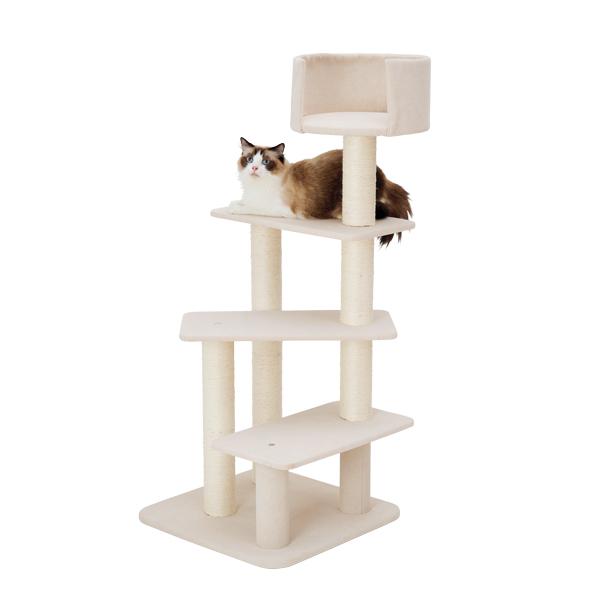 のぼりやすいらせんステップタワー キャットタワー ペット 猫 タワー