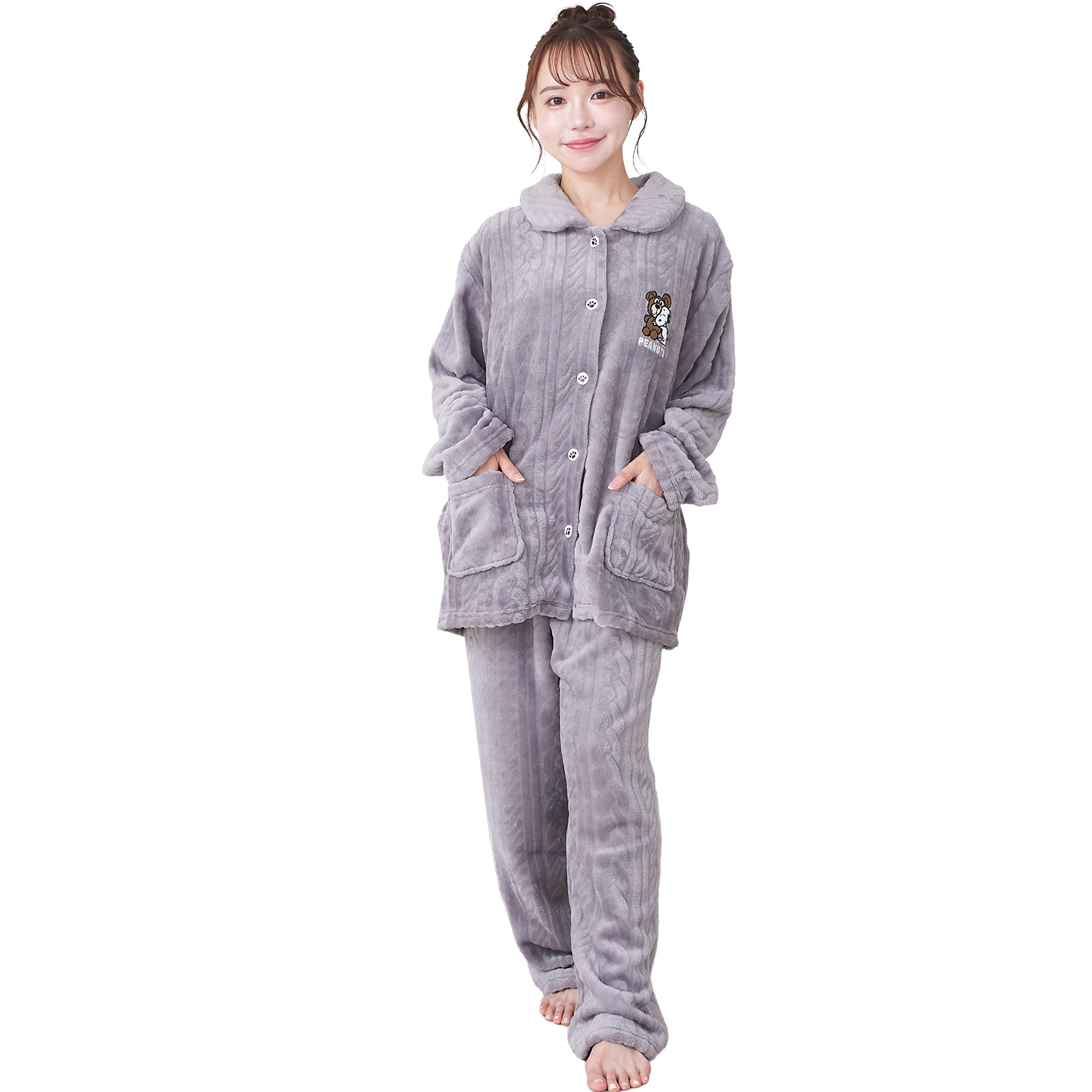 暖かフランネル素材 スヌーピー ルームウェア レディース パジャマ