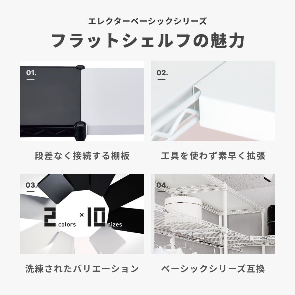 ERECTA（エレクター） ベーシックシリーズ フラットシェルフ パーツ 幅