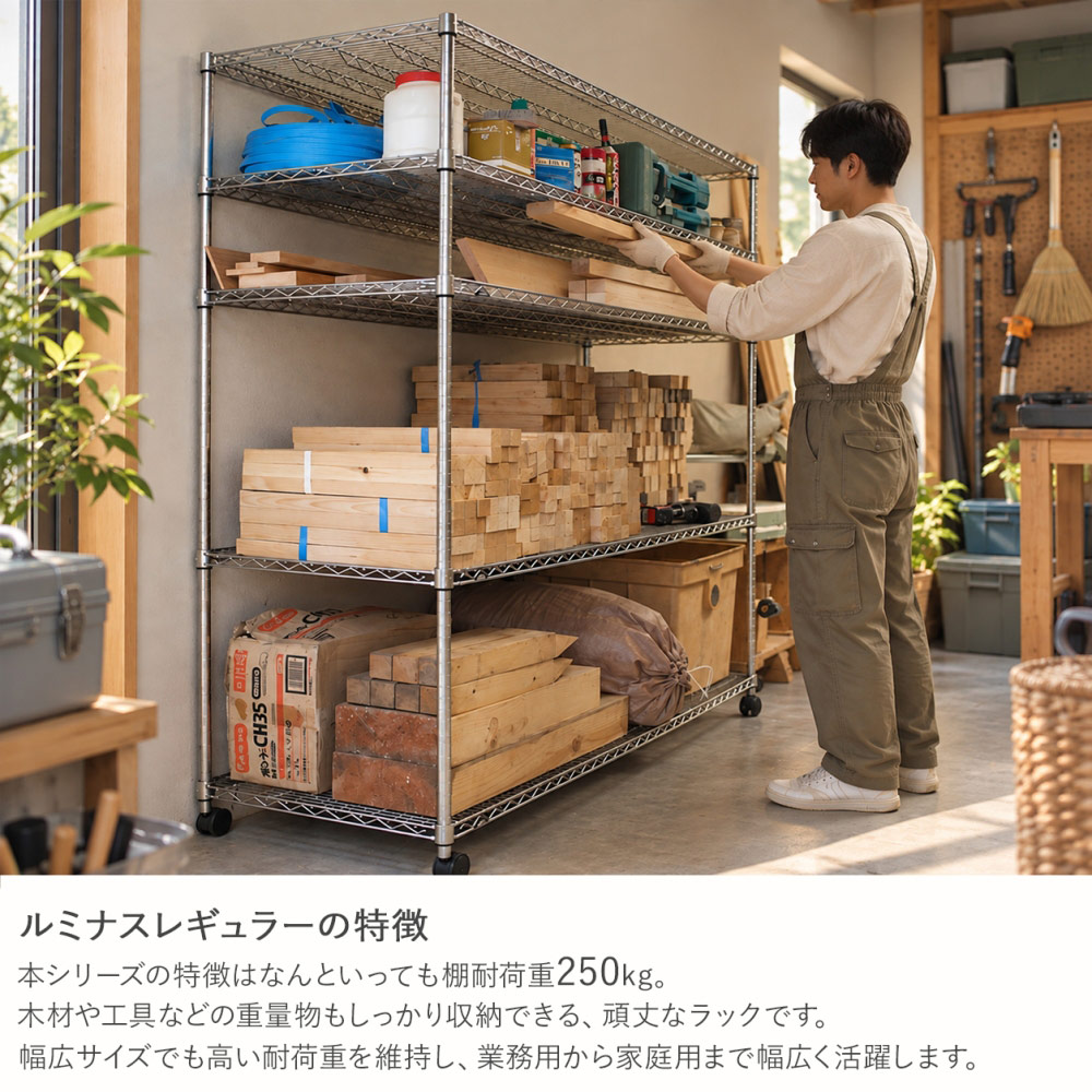 Luminous スチールラック 業務用 ルミナス 幅120 奥行45 高さ180 5段