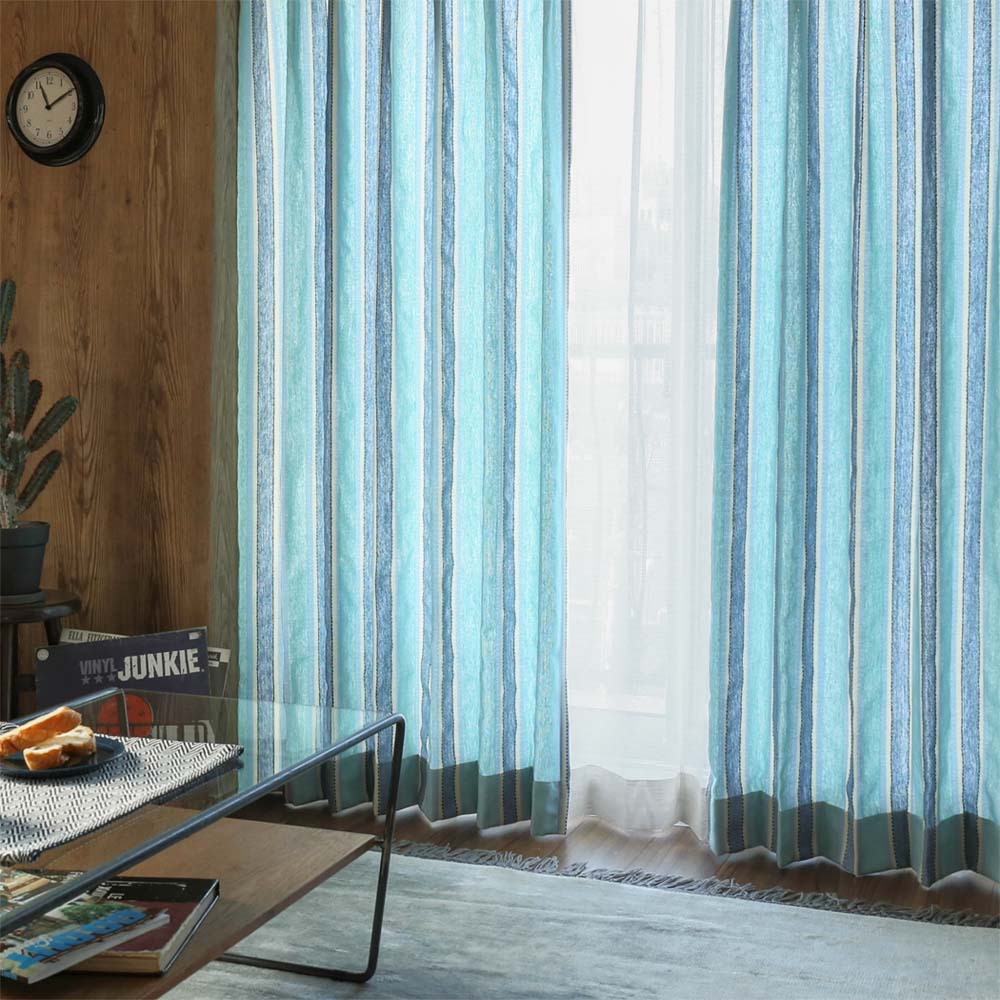 カーテン ネイティブ ネイティブアメリカンの面影あるストライプ