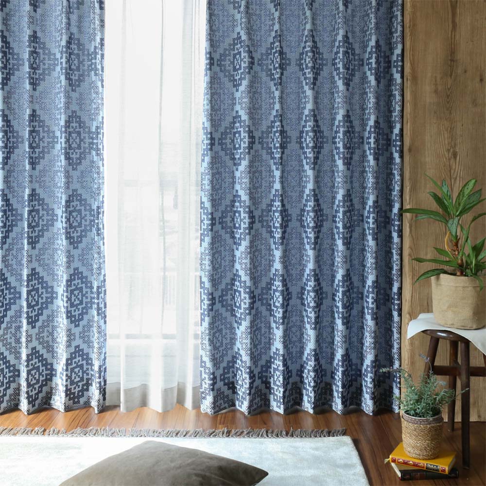 カーテン ネイティブ メキシカン漂う民族調のカーテン 1.5倍ヒダ