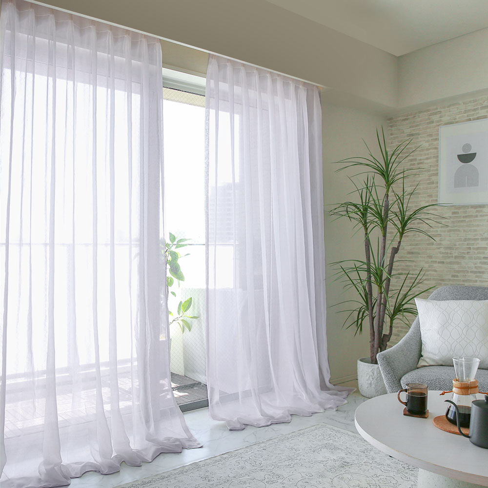 レースカーテン カーテン オーダー ラグジュアリー ホワイト 防炎 洗濯