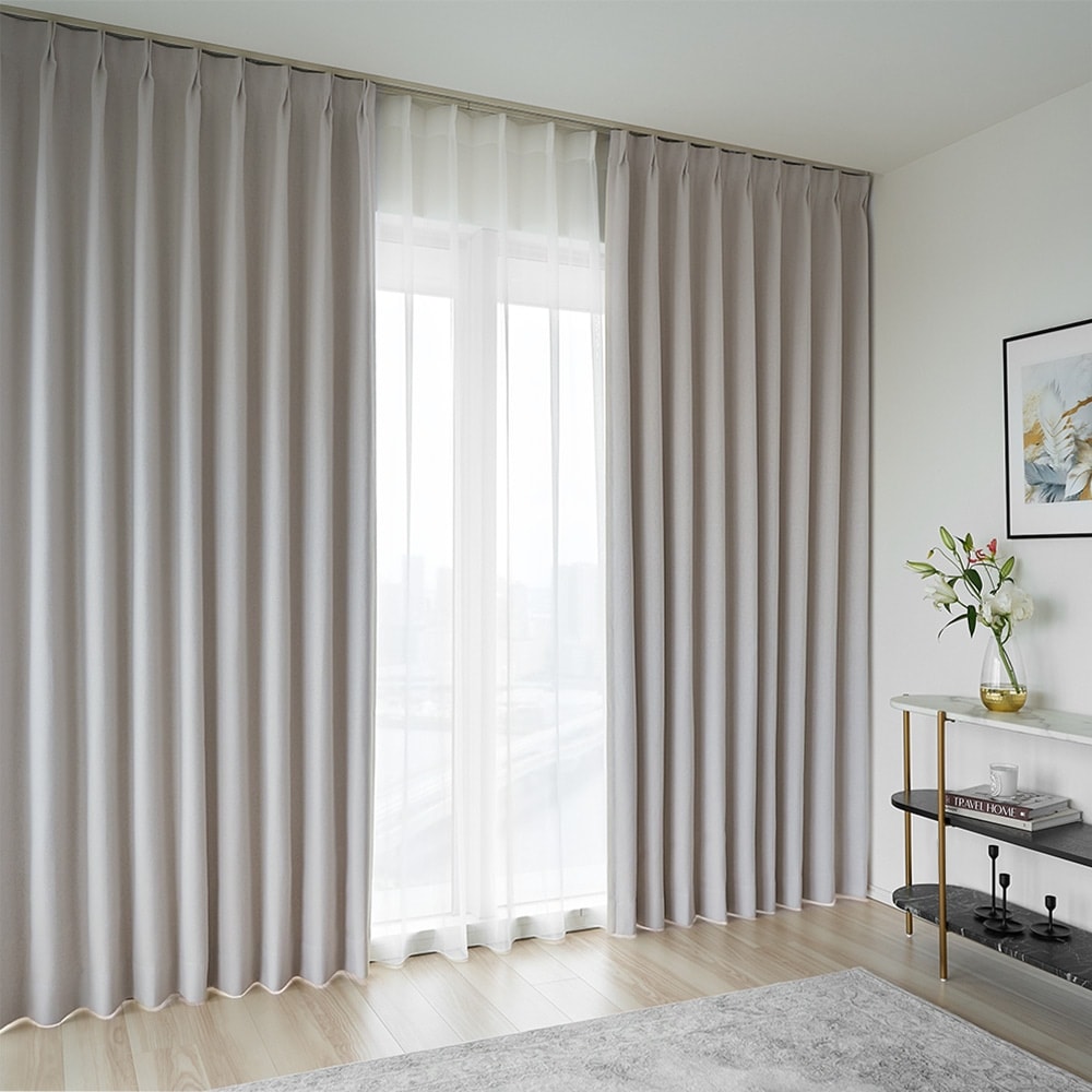 ジャガードカーテン 2級遮光 高級カーテン グリーン グレージュ