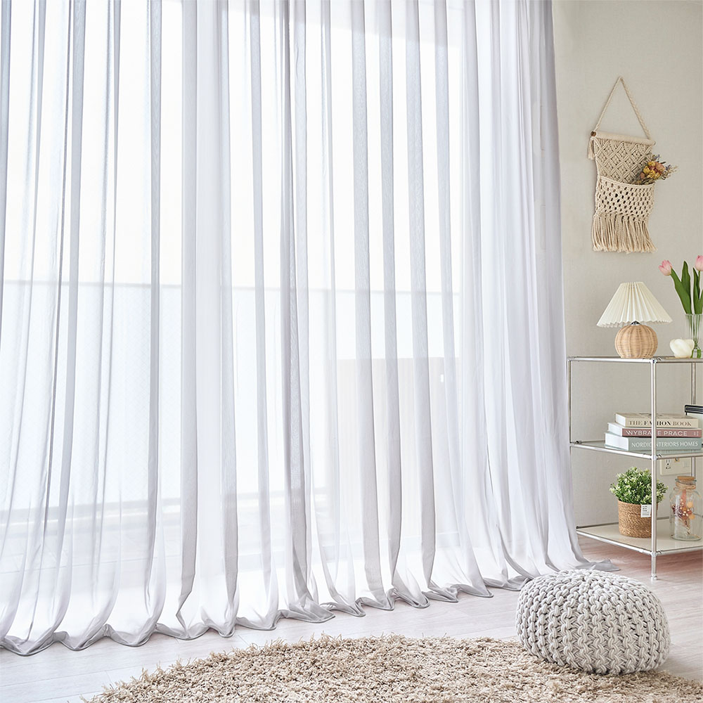 レースカーテン レース シアー シフォン カラーレース ウェイトロック