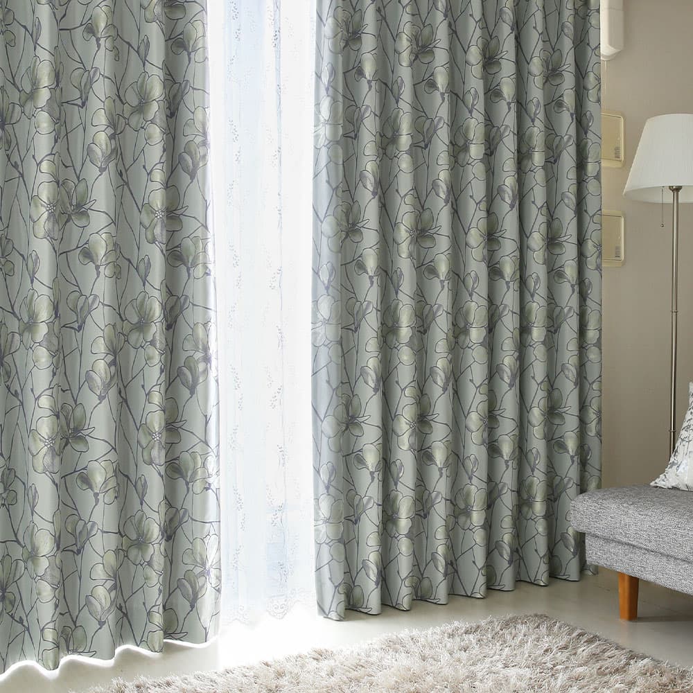 シンコール カーテン 遮光 オーダー 1級遮光 洗濯可能 遮熱 花柄