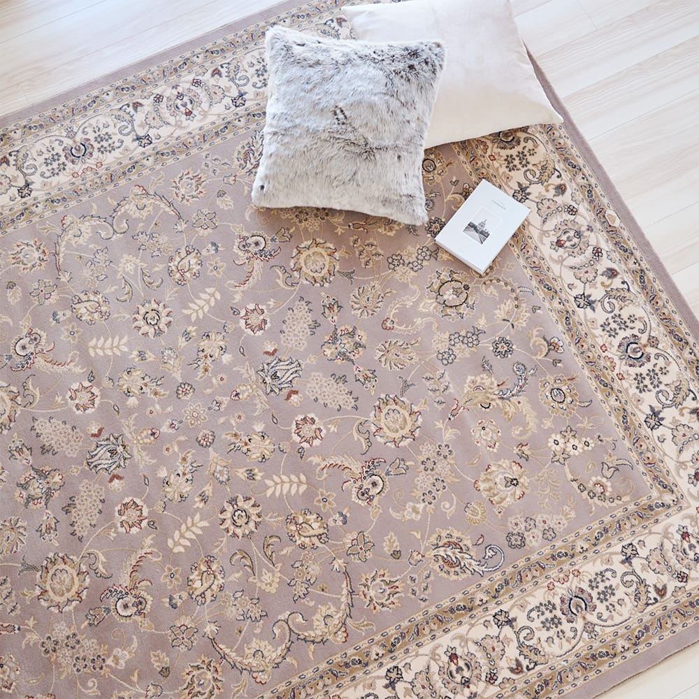 ラグ カーペット 絨毯 ベルギー製 床暖房OK 幅240cm長さ340cm 花柄