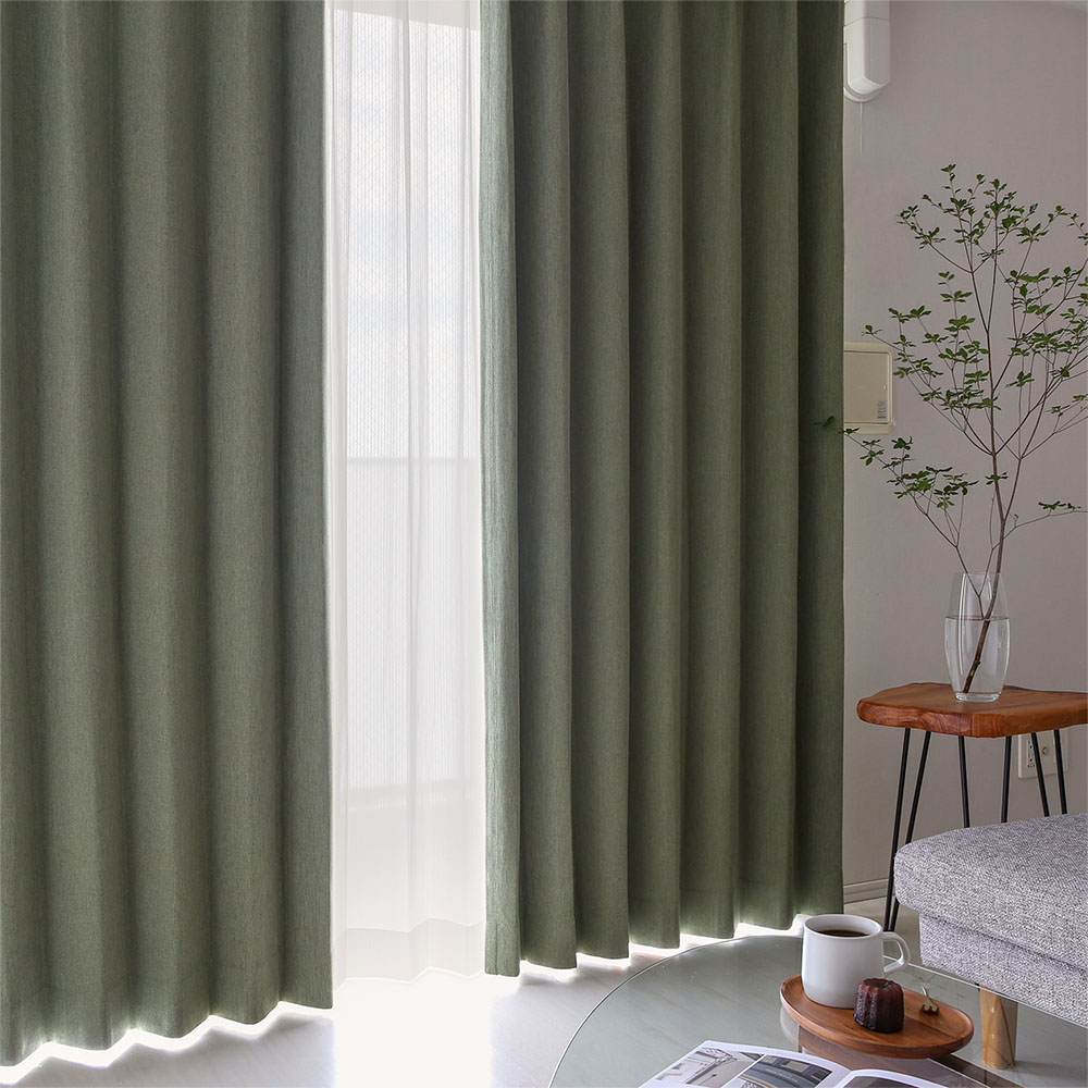 レースセット カーテン おしゃれ カフェ風 ア ースカラー 1級遮光 防炎