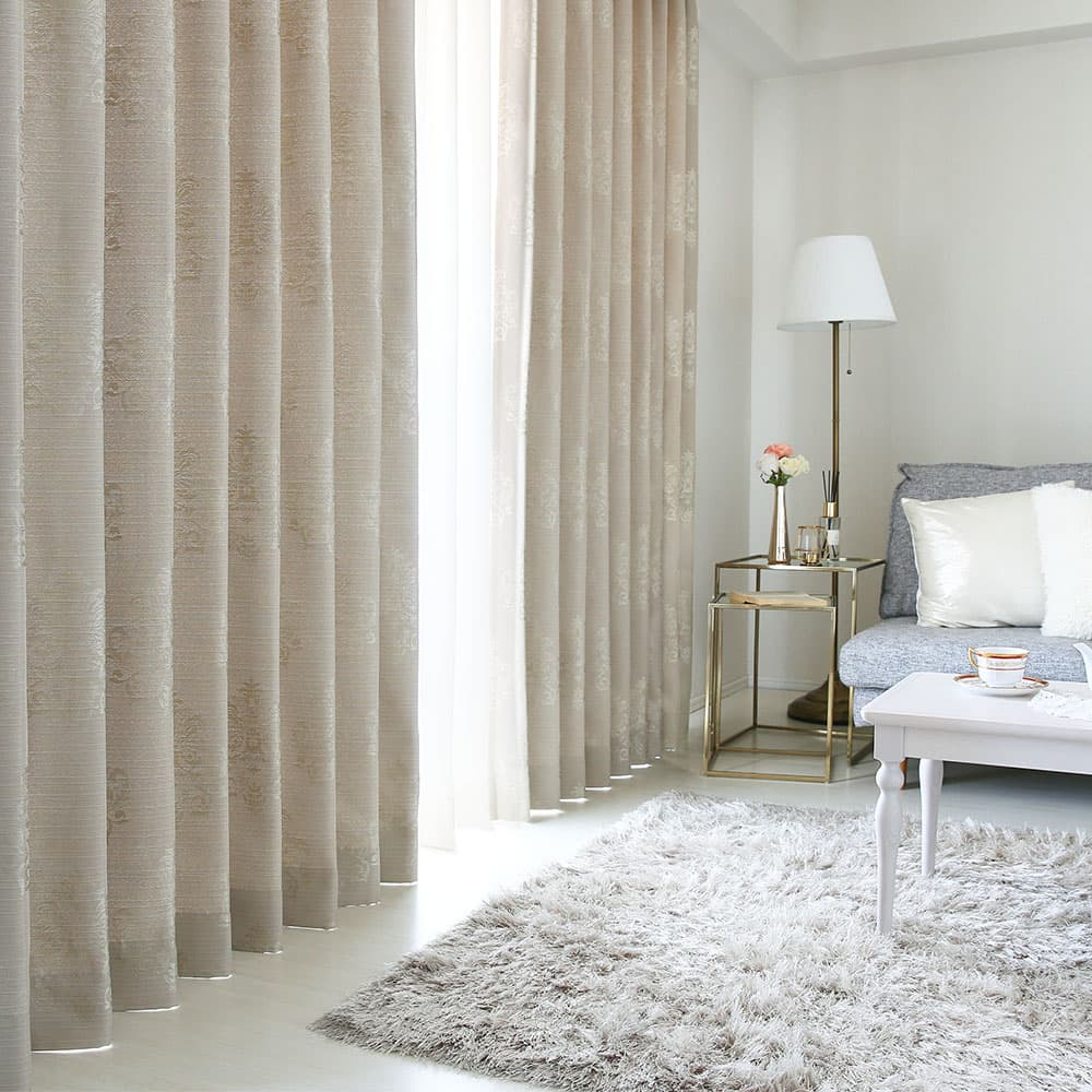 カーテン 遮光 オーダー 2級遮光 洗濯可能 防炎 ピンク ブルー