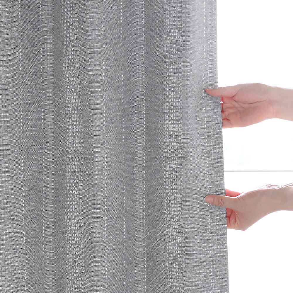 レースカーテンセット とにかく軽い！光沢糸が描くストライプが美しい