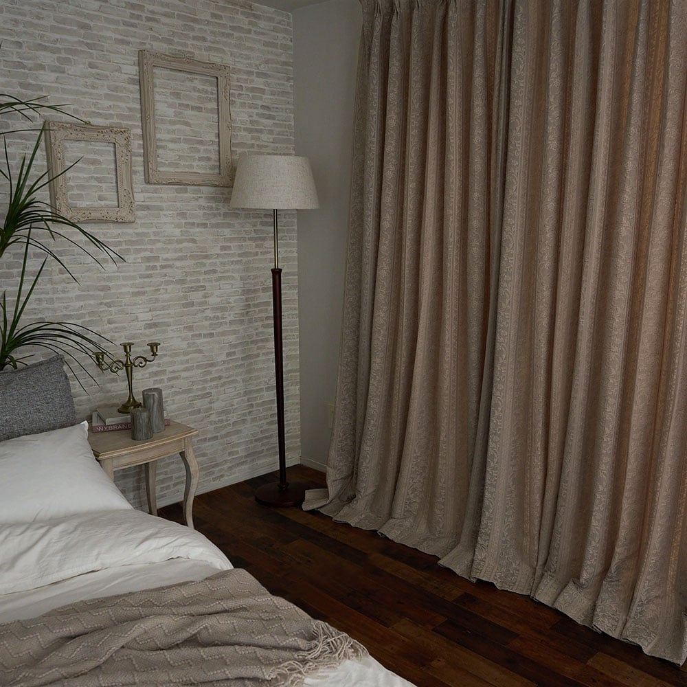 ジャガードカーテン 2級遮光 遮光カーテン ダマスク 遮熱 保温 国内