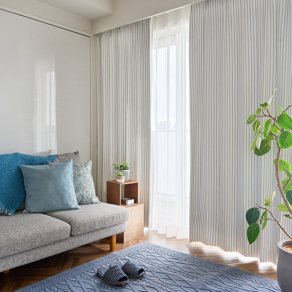 カーテン オーダー ストライプ 完全遮光 遮熱 保温 遮音 日本製