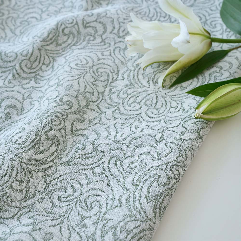 ジャガードカーテン 2級遮光 高級カーテン グリーン グレージュ