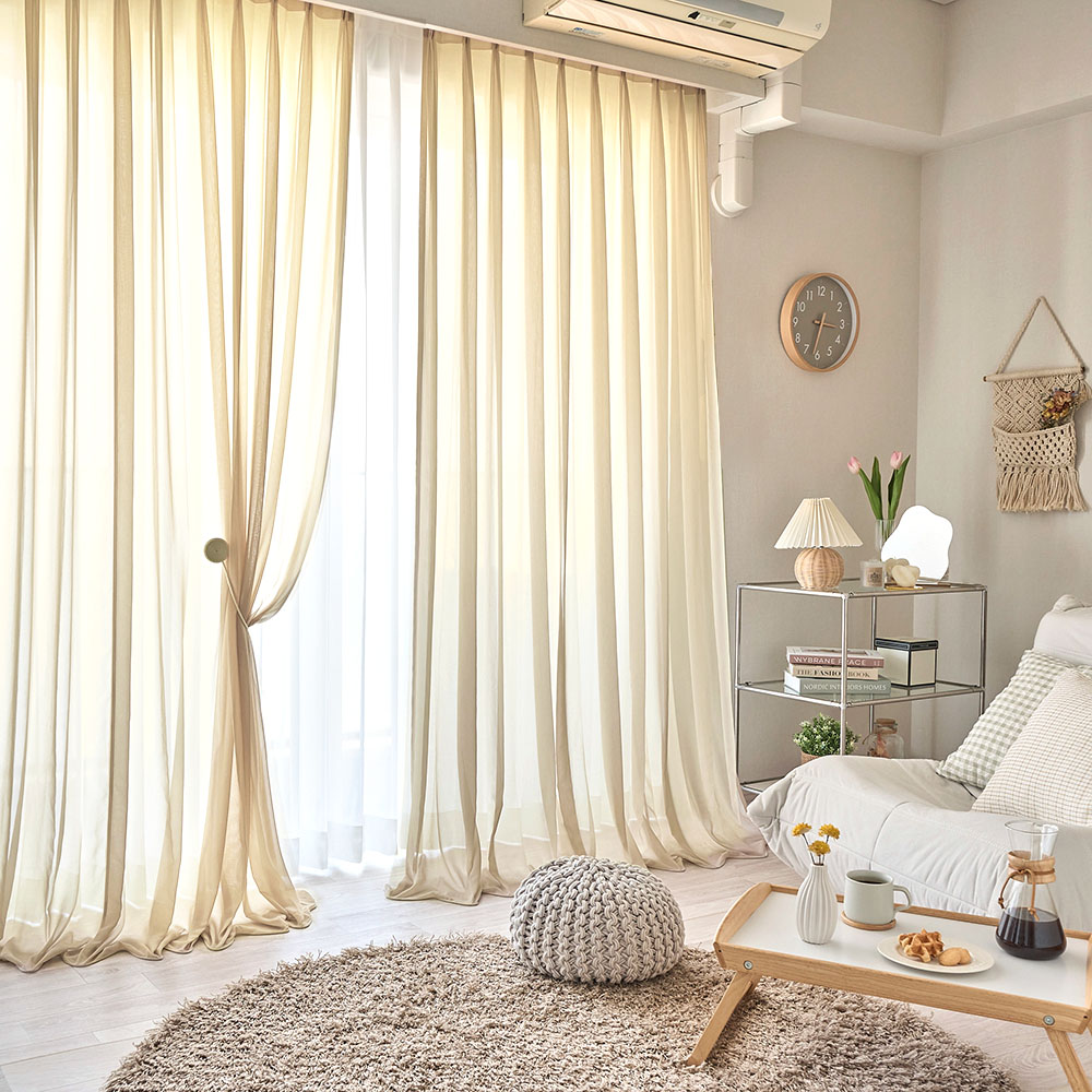 レースカーテン レース シアー シフォン カラーレース ウェイトロック