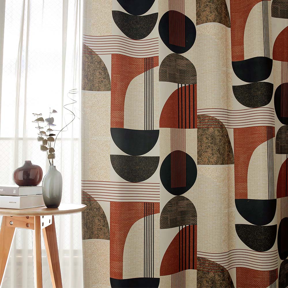 1月下旬入荷予定 最短・翌日出荷 アート カーテン アールデコの濃厚な香り漂う、当店オリジナルデザイン  ヒダなし(フラット) |  | 05