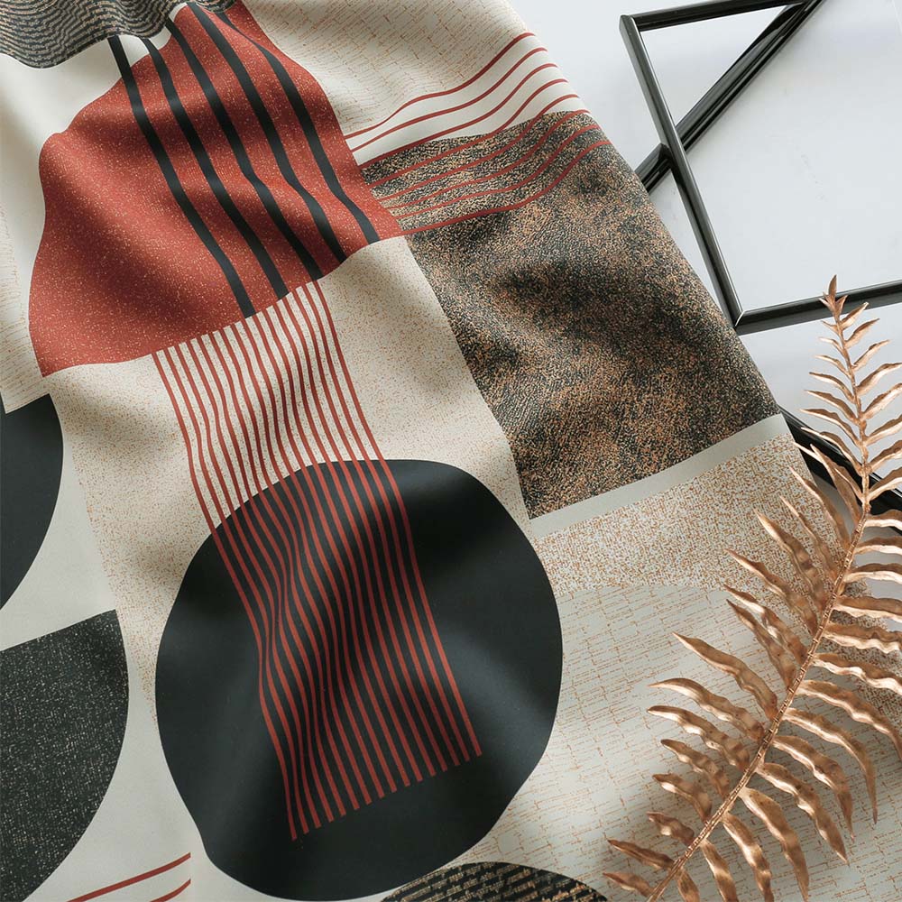 1月下旬入荷予定 最短・翌日出荷 アート カーテン アールデコの濃厚な香り漂う、当店オリジナルデザイン  ヒダなし(フラット) |  | 06