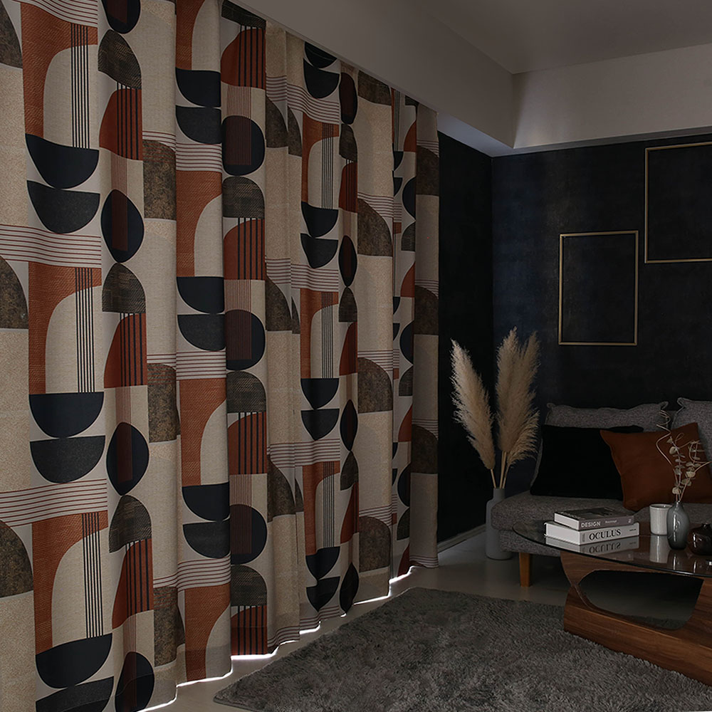 1月下旬入荷予定 最短・翌日出荷 アート カーテン アールデコの濃厚な香り漂う、当店オリジナルデザイン  ヒダなし(フラット) |  | 08