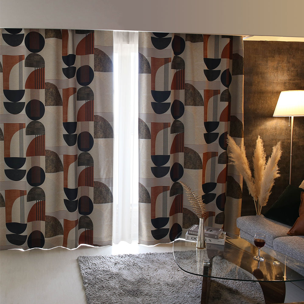 1月下旬入荷予定 最短・翌日出荷 アート カーテン アールデコの濃厚な香り漂う、当店オリジナルデザイン  ヒダなし(フラット) |  | 11