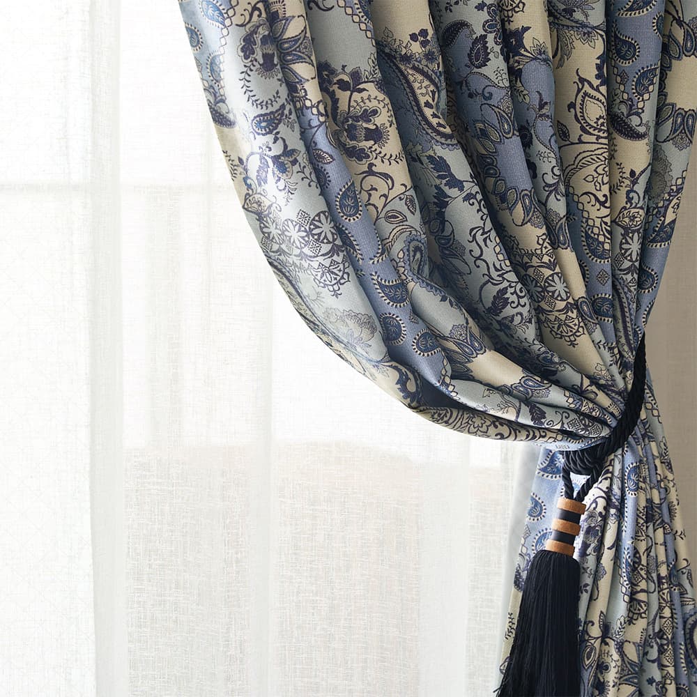 2級遮光カーテン 遮光カーテン モロッカン ペイズリー かわいい
