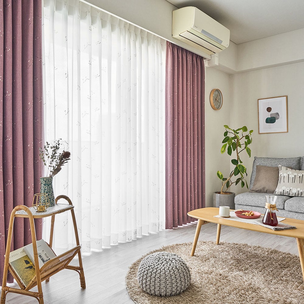 レースカーテン ピンク 北欧 花柄 オーダーカーテン 透け感 2枚組 レースカーテン 北欧 花柄 ピンク オーダーカーテン 透け感 2枚組 楽天