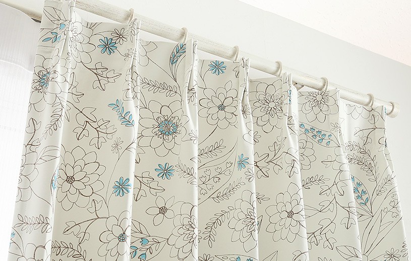 カーテン おしゃれ 安い オーダー 遮光 2級遮光 洗濯可能 北欧 花柄