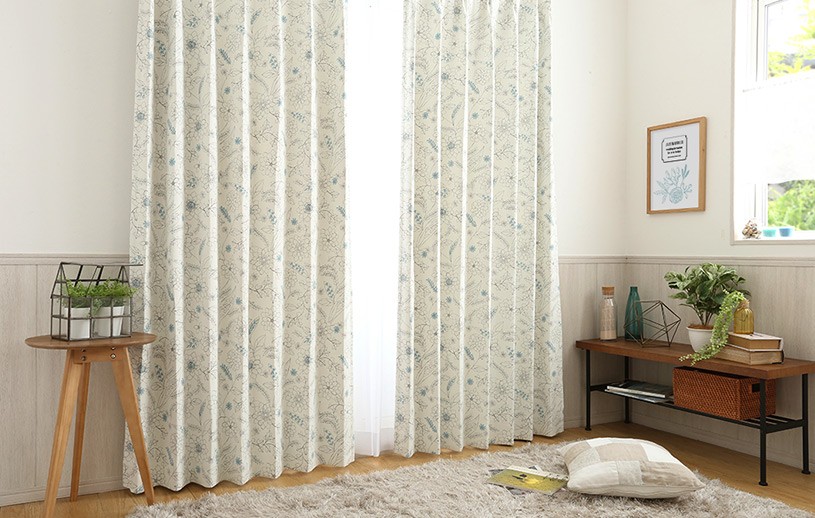 カーテン おしゃれ 安い オーダー 遮光 2級遮光 洗濯可能 北欧 花柄