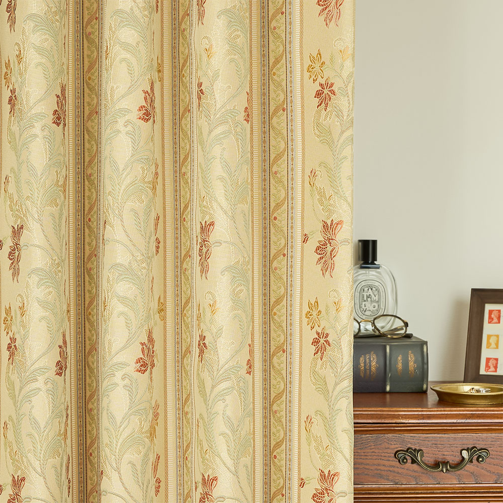 カーテン 3級遮光相当 ドレープ クラシック ジャガード 日本製 洗濯可