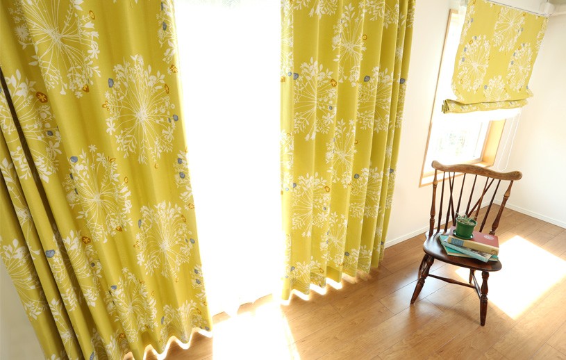 カーテン 遮光 オーダー 2級遮光 レースカーテン 洗濯可能 北欧 花柄 