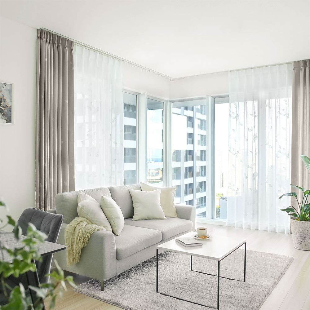 スミノエ レースカーテン オーダー 遮像 ボイル 洗濯可能 防炎 UV