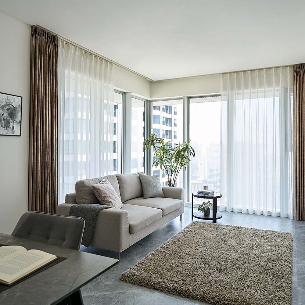 シームレス レースカーテン モダンインテリア 無地調 遮熱 UVカット