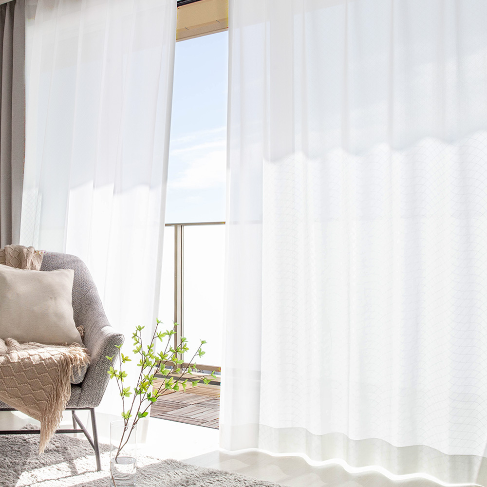 極厚レース 昼間のプライバシーをしっかり守る！ 防炎機能つき極厚