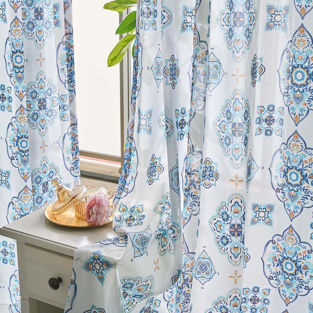 レースカーテン 柄 モロッコ オリジナル 洗濯可 海外風 インテリア