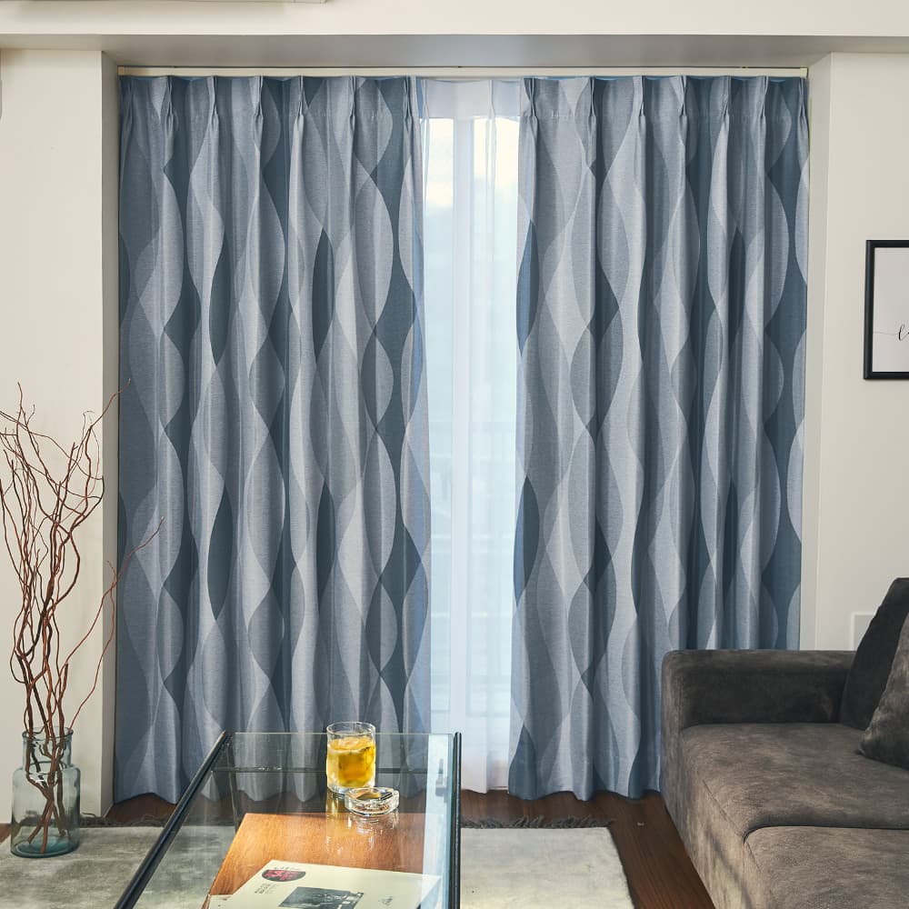 パーフェクトスペース 遮光カーテン おしゃれ 2級遮光 モダン 波