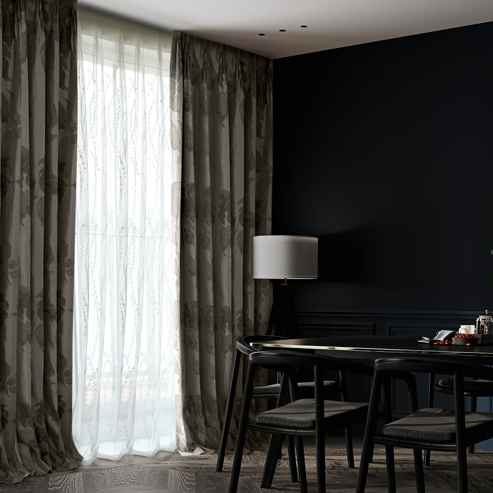 カーテン 形状記憶 オーダーメイドレースカーテン付②川島織物セルコン