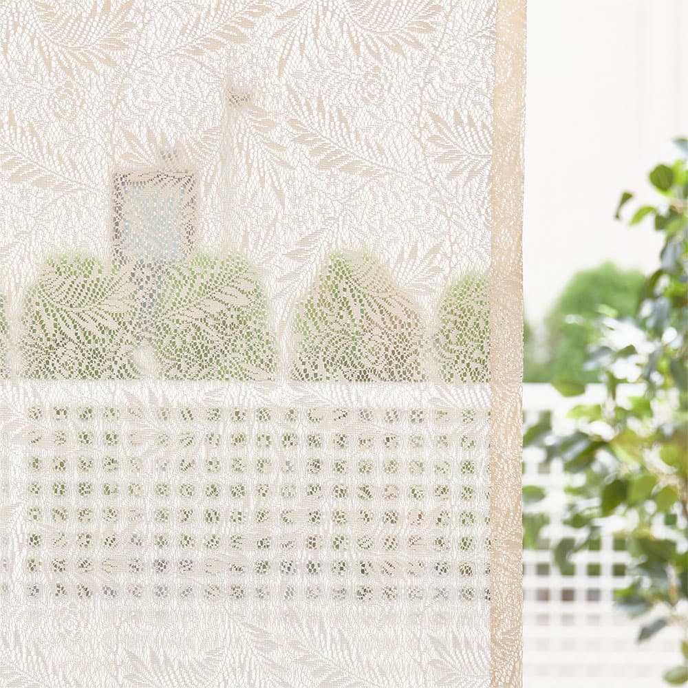 モリスデザインスタジオ 防炎レースカーテン アンティークなカラーと