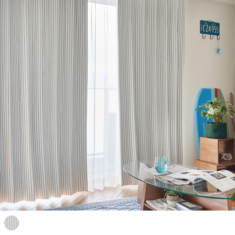 紫と白のストライプカーテン カーテン ストライプ 完全遮光 遮熱 保温 遮音日本製 スタイリッシュ