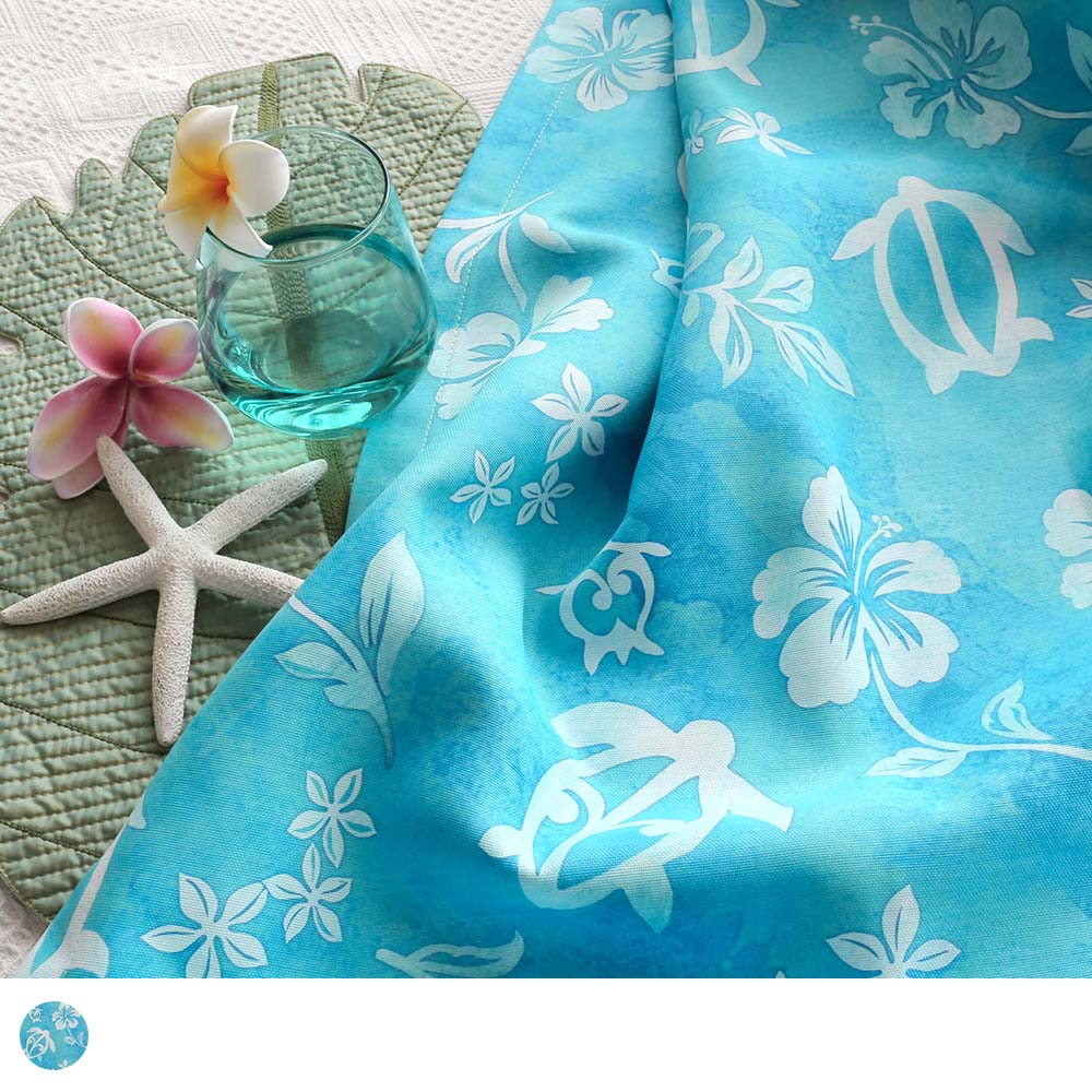 ハワイ 遮光カーテン 当店オリジナル！幸せを呼ぶ、ホヌ柄のハワイアン