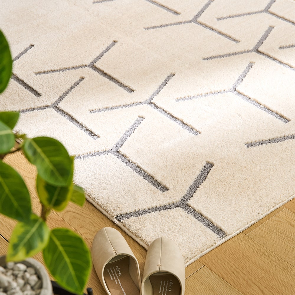 ラグ ラグマット タイ製 洗える 防音 幅130cm×長さ190cm グレー 消臭