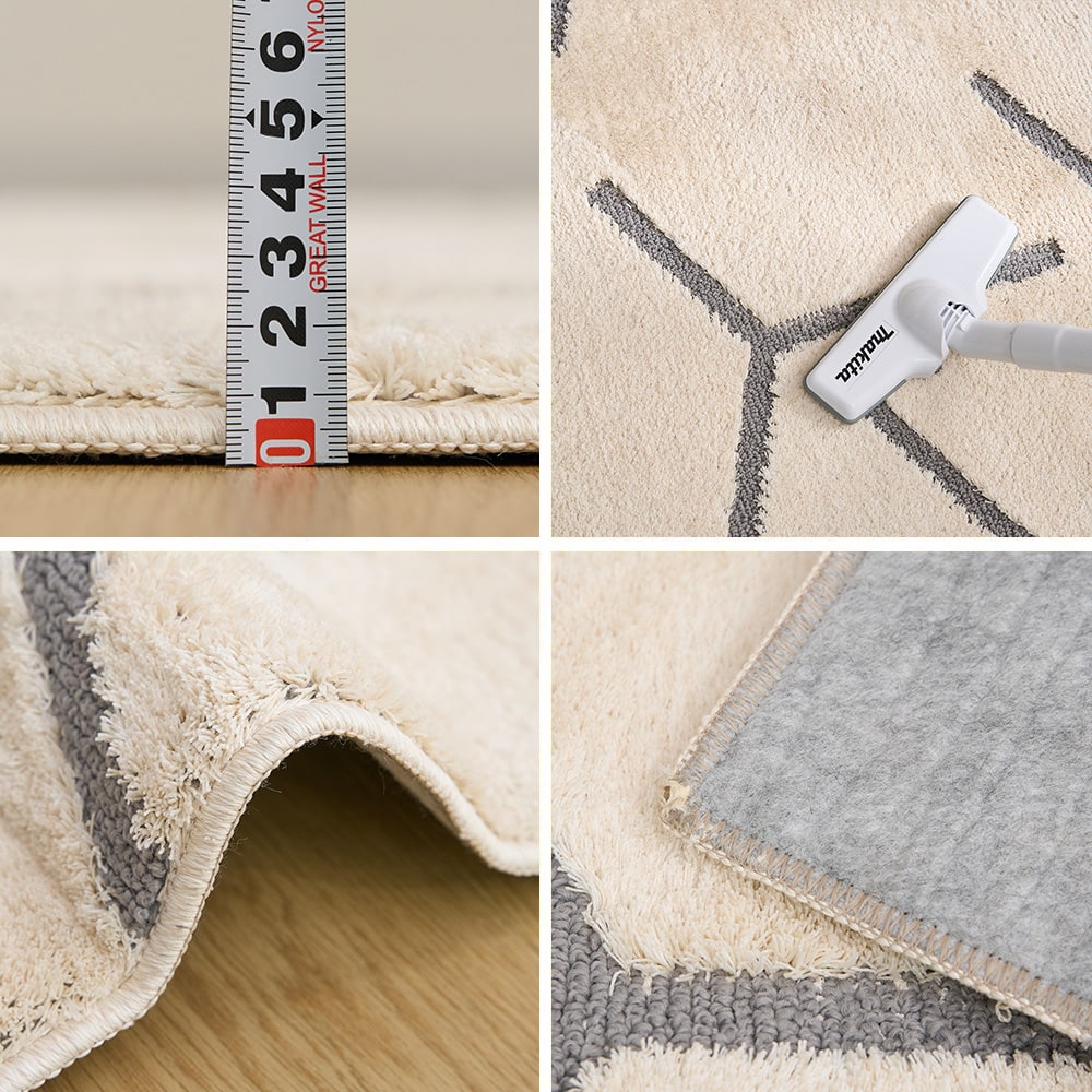 ラグ ラグマット タイ製 洗える 防音 幅130cm×長さ190cm グレー 消臭