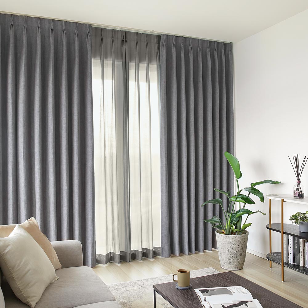 スミノエ カーテン 遮光 オーダー 1級遮光 洗濯可能 防炎 ブラウン