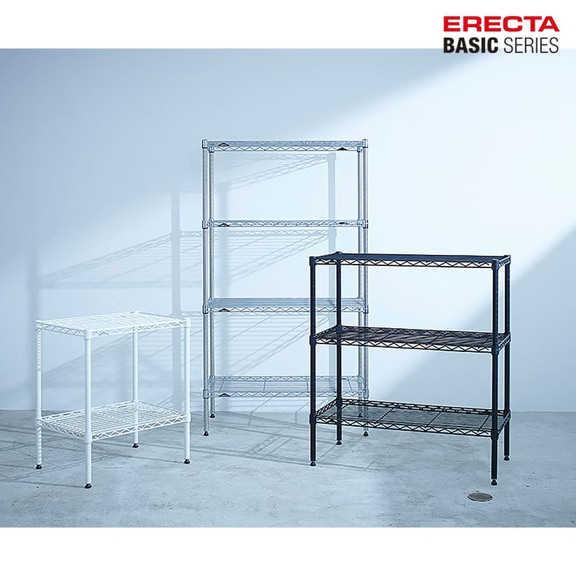 ベーシックシリーズ エレクター ベーシック フリーラック クローム 幅75×奥行35×高さ100cm 3段 RBR3014403C | ERECTA | 04