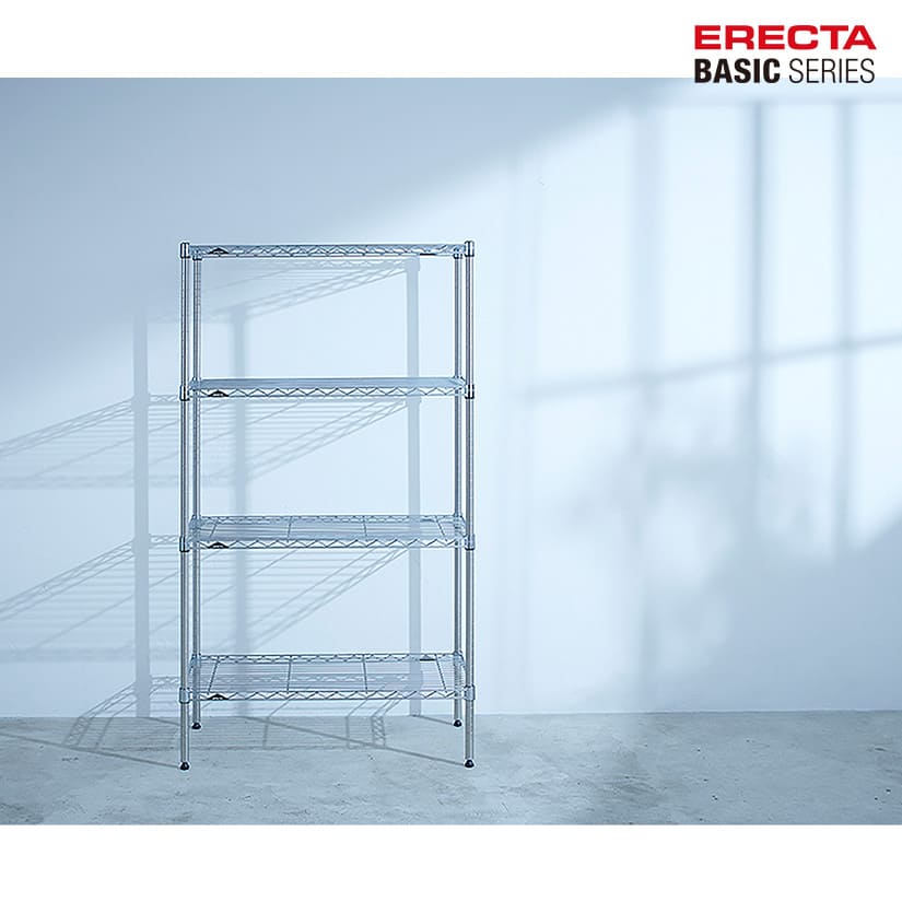 ベーシックシリーズ エレクター ベーシック フリーラック クローム 幅75×奥行35×高さ100cm 3段 RBR3014403C | ERECTA | 05