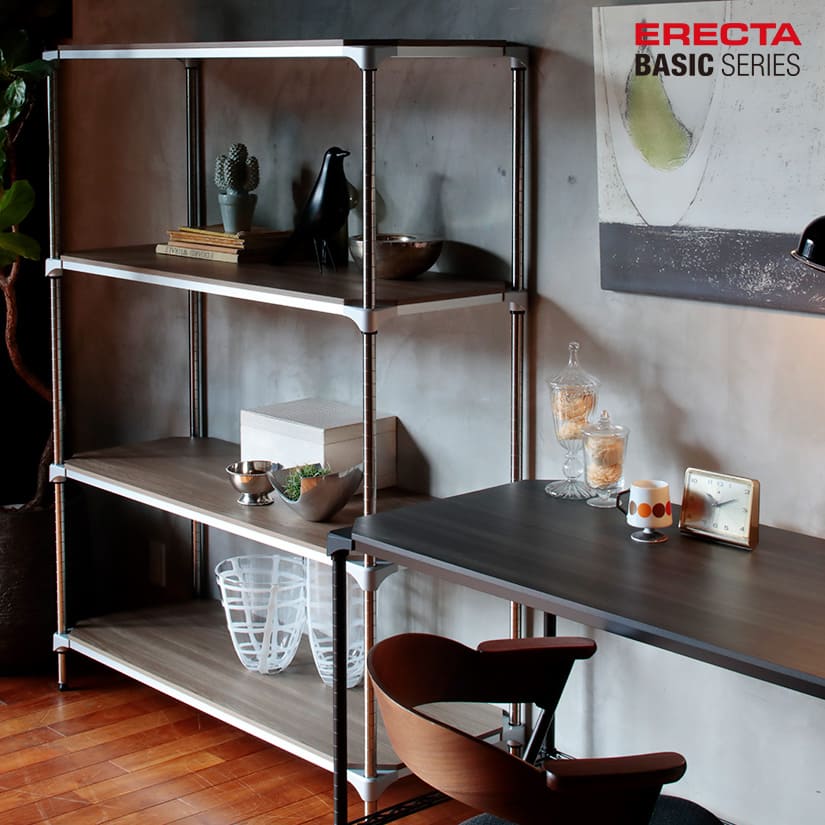 ベーシックシリーズ エレクター ベーシック フリーラック クローム 幅75×奥行35×高さ100cm 3段 RBR3014403C | ERECTA | 08