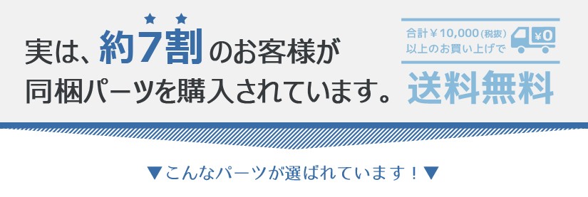 7割のお客様が同梱パーツを購入されています。