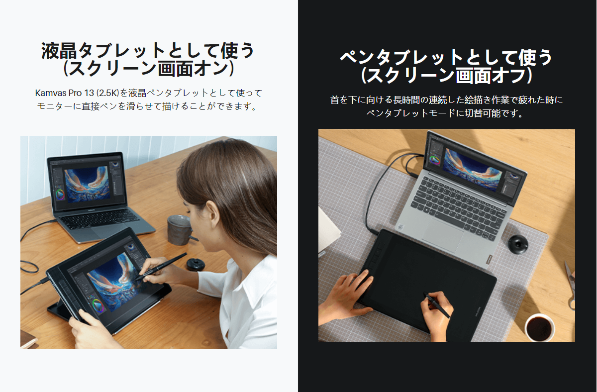 HUION 電子ペンタブレット フイオン ふいおんKamvas Pro13(2.5K)+