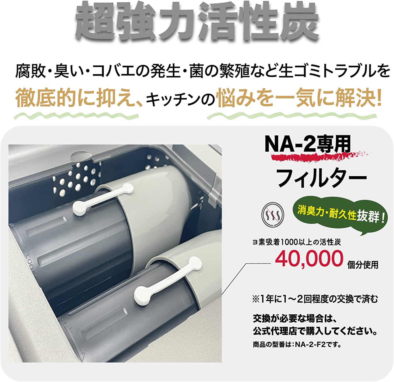ナグアレップ NAGUALEP生ごみ処理機 NA-2専用 活性炭フィルター｜ 7月 
